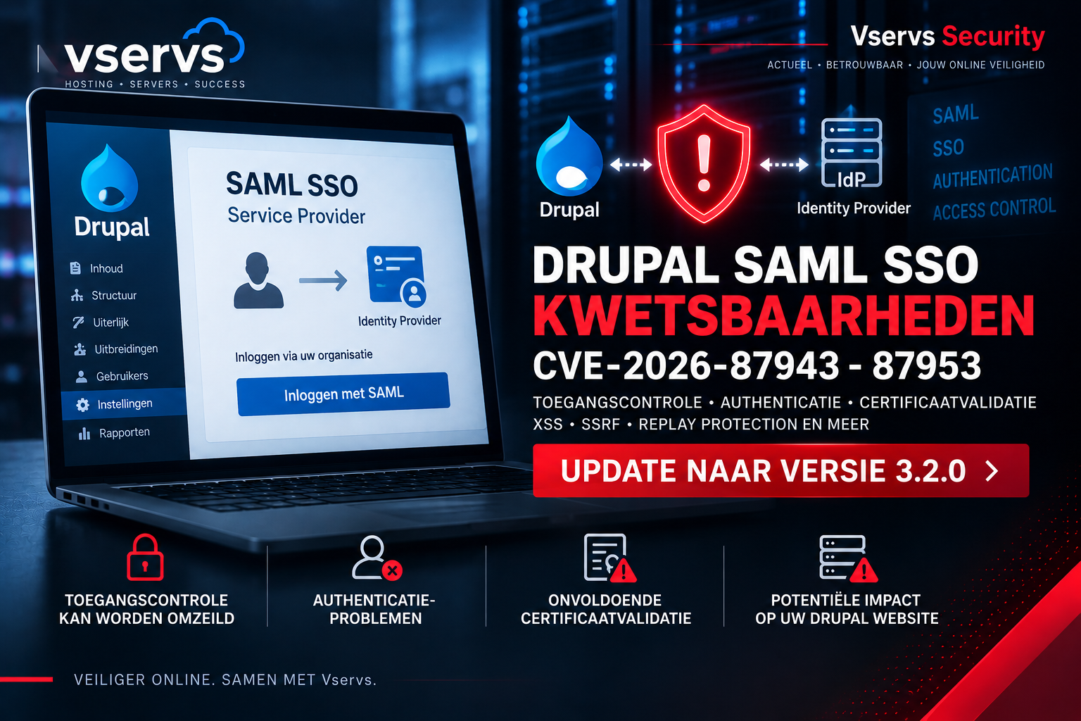 Drupal SAML SSO kwetsbaarheid security update naar versie 3.2.0