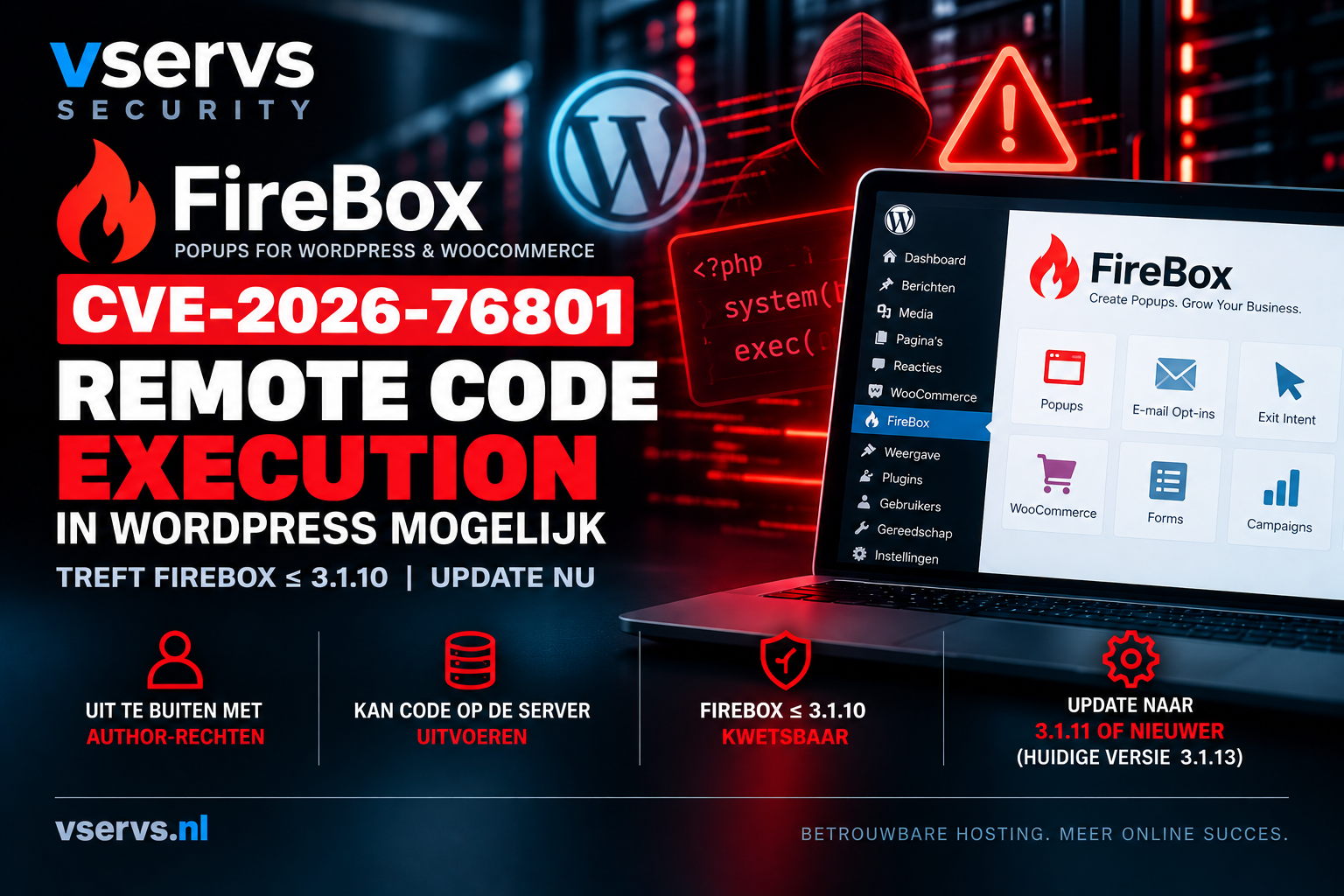 FireBox kwetsbaarheid CVE-2026-76801 remote code execution WordPress