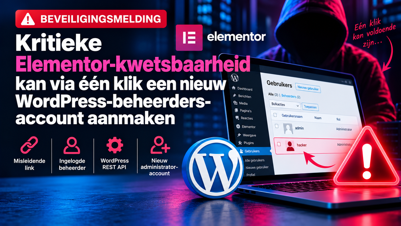 Kritieke Elementor-kwetsbaarheid CVE-2026-62062 kan via één klik een nieuw WordPress-beheerdersaccount aanmaken