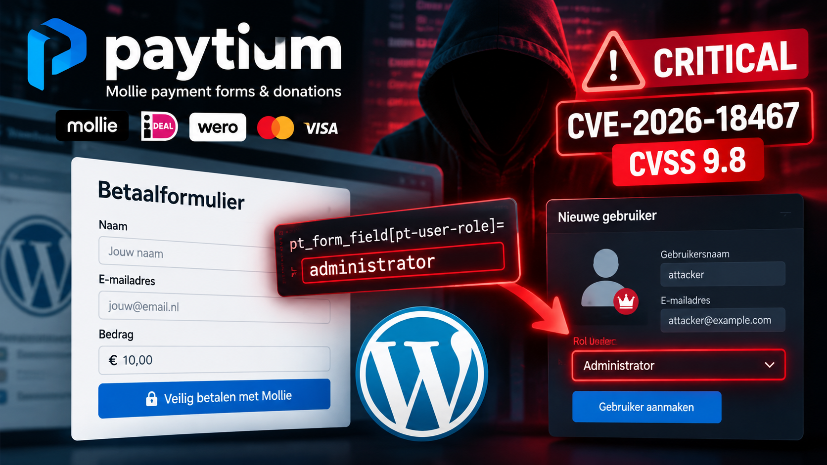 Kritieke Paytium-kwetsbaarheid CVE-2026-18467 maakt volledige WordPress-overname zonder login mogelijk