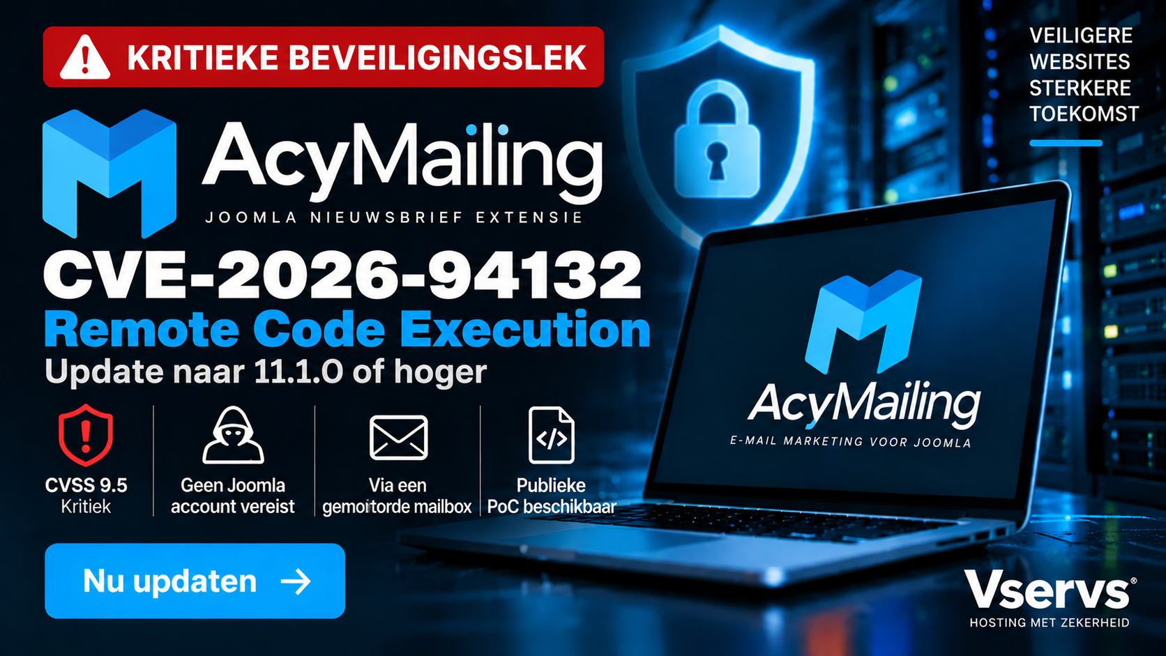 Kritieke AcyMailing kwetsbaarheid CVE-2026-94132 in Joomla kan Remote Code Execution mogelijk maken