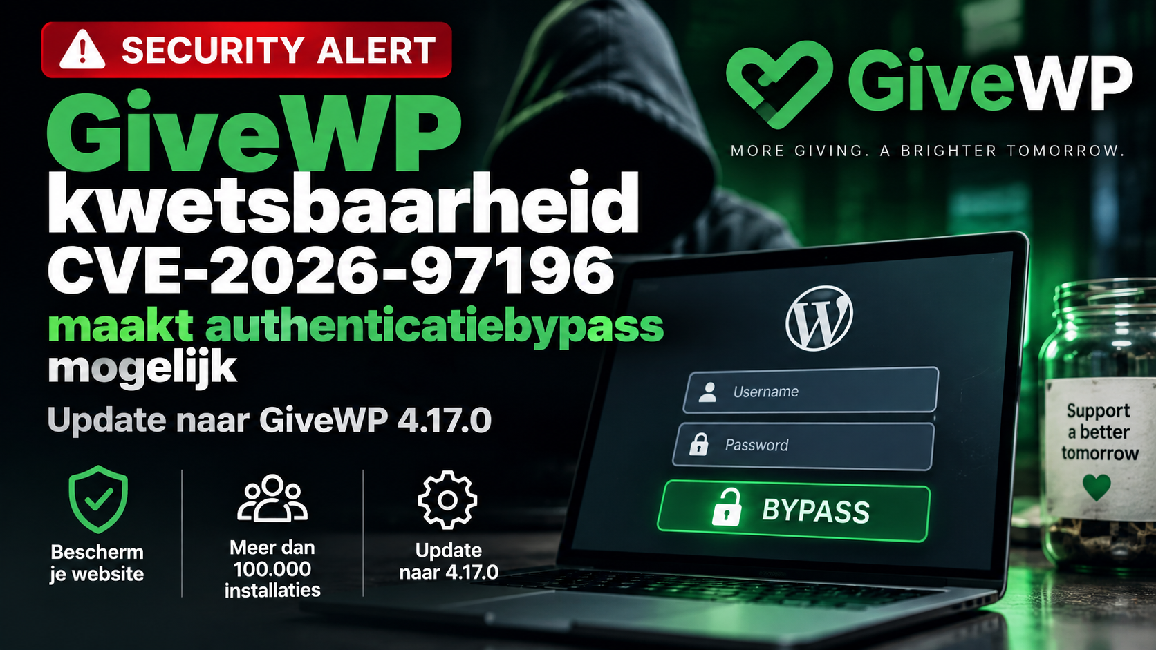 GiveWP kwetsbaarheid CVE-2026-97196 maakt authenticatiebypass in WordPress mogelijk