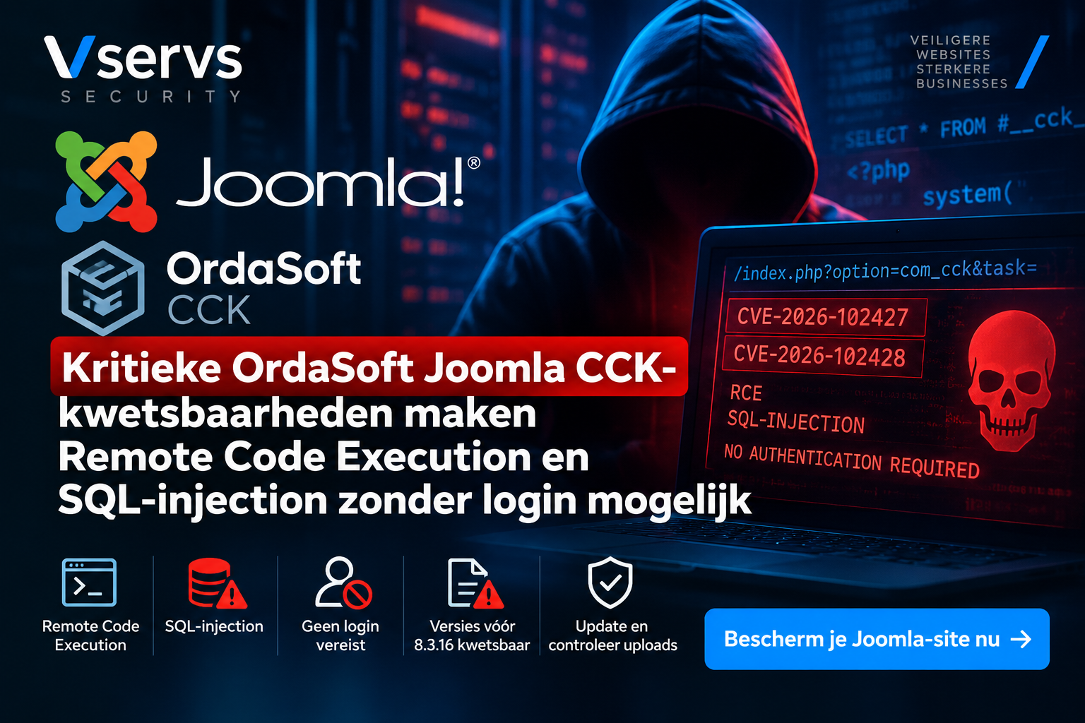 OrdaSoft Joomla CCK CVE-2026-102427 en CVE-2026-102428 RCE en SQL-injection